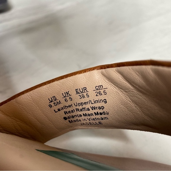 27 Edit Jaselle Brown Leather Heeled Sandal 9 1/2 M - Picture 11 of 14